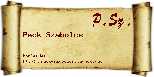 Peck Szabolcs névjegykártya