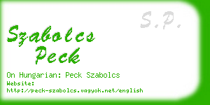 szabolcs peck business card